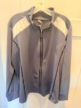 Body Instinct Womens 2X Gray Full Zip Athletic Jacket Plus Size Activewear